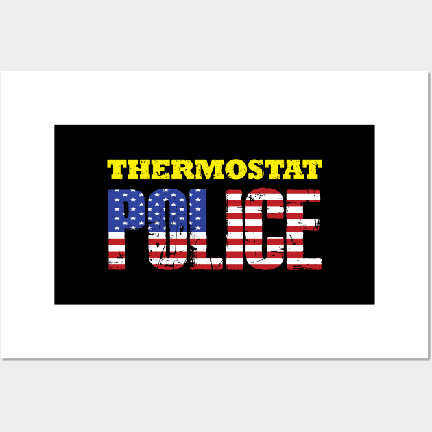 Father's Day Gift Thermostat Police Officer Wall Art by jodotodesign